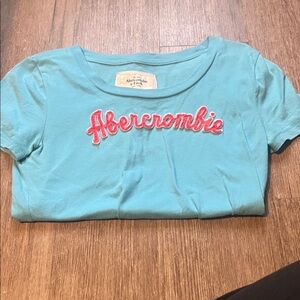 Abercrombie & Fitch Light Blue Tee with Pink Script
